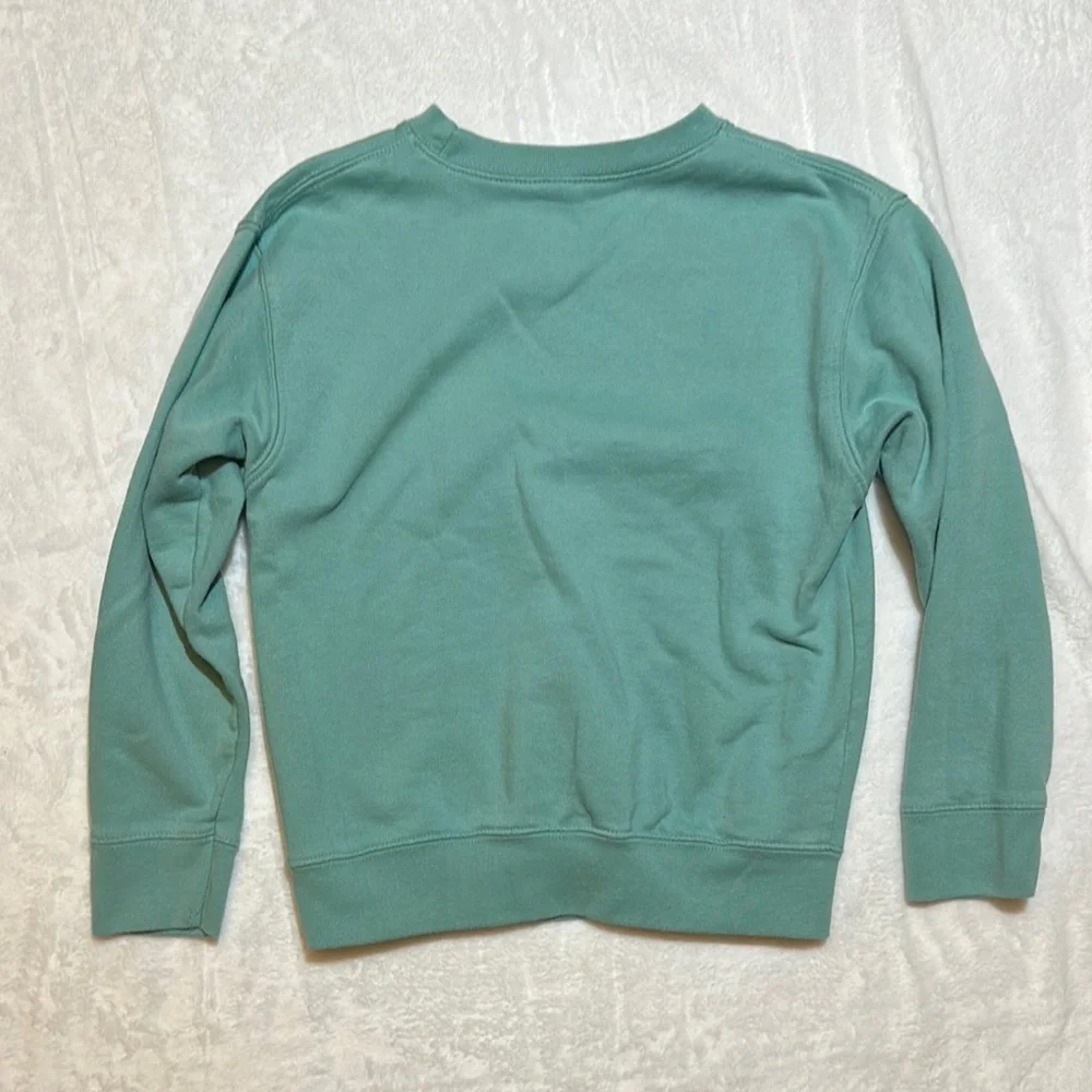 EUC Rabbit skins sage green floral monogrammed pullover sweatshirt MKL